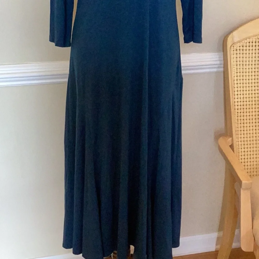 Two-Twenty Collection @blair.com deep blue knit midi dress with empire w… - Picture 3 of 13
